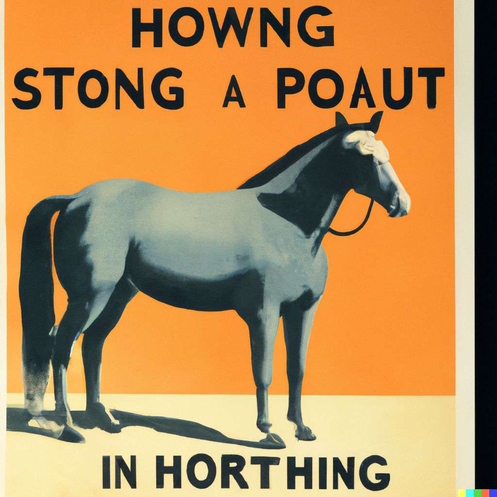 a horse, government information poster from World War 2